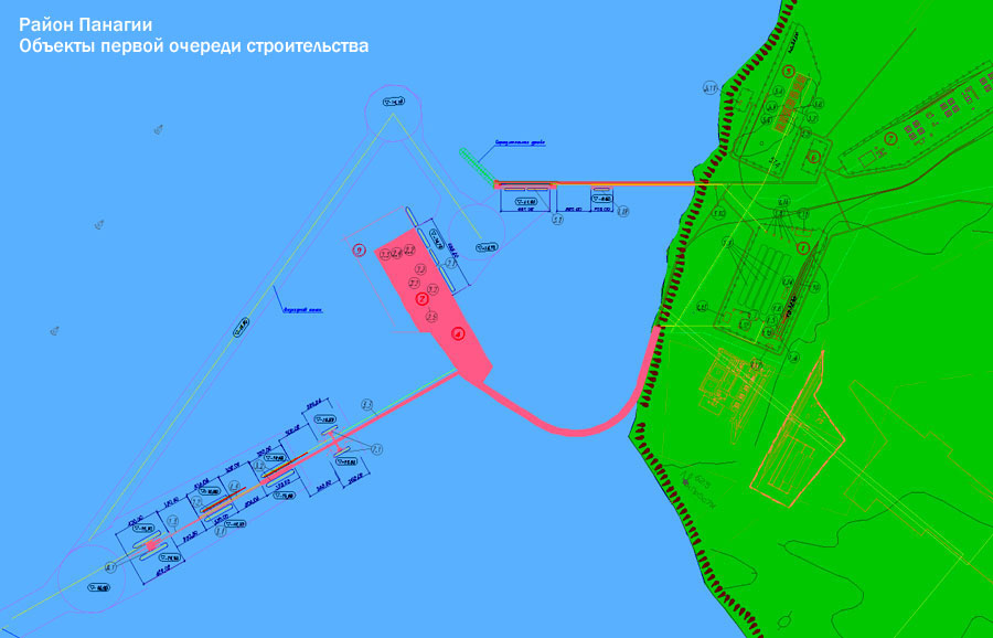 Схема морского порта тамань